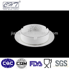 Durable white bone china ceramic custom cigar ashtray